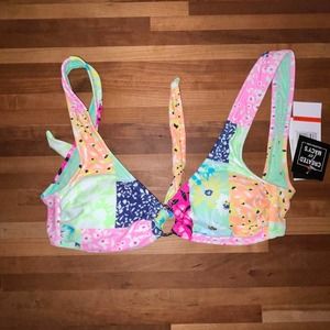 California Waves Juniors' Printed Bralette Bikini Top, XS